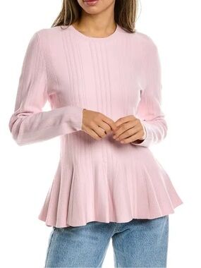 Ted Baker Pale Pink Ribbed Crewneck Sweater